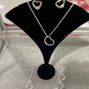 (NEW!) 3 piece 925 sterling silver heart set